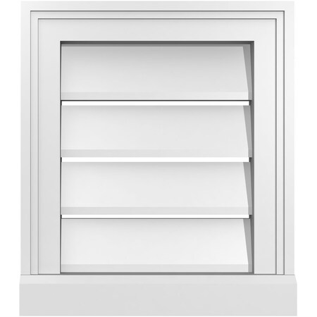 Ekena Millwork Vertical Surface Mount PVC Gable Vent: Functional, w/ 2"W x 2"P Brickmould Sill Frame, 14"W x 16"H GVPVE14X1603SF